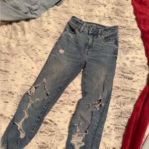 American Eagle Blue Distressed Jeans
